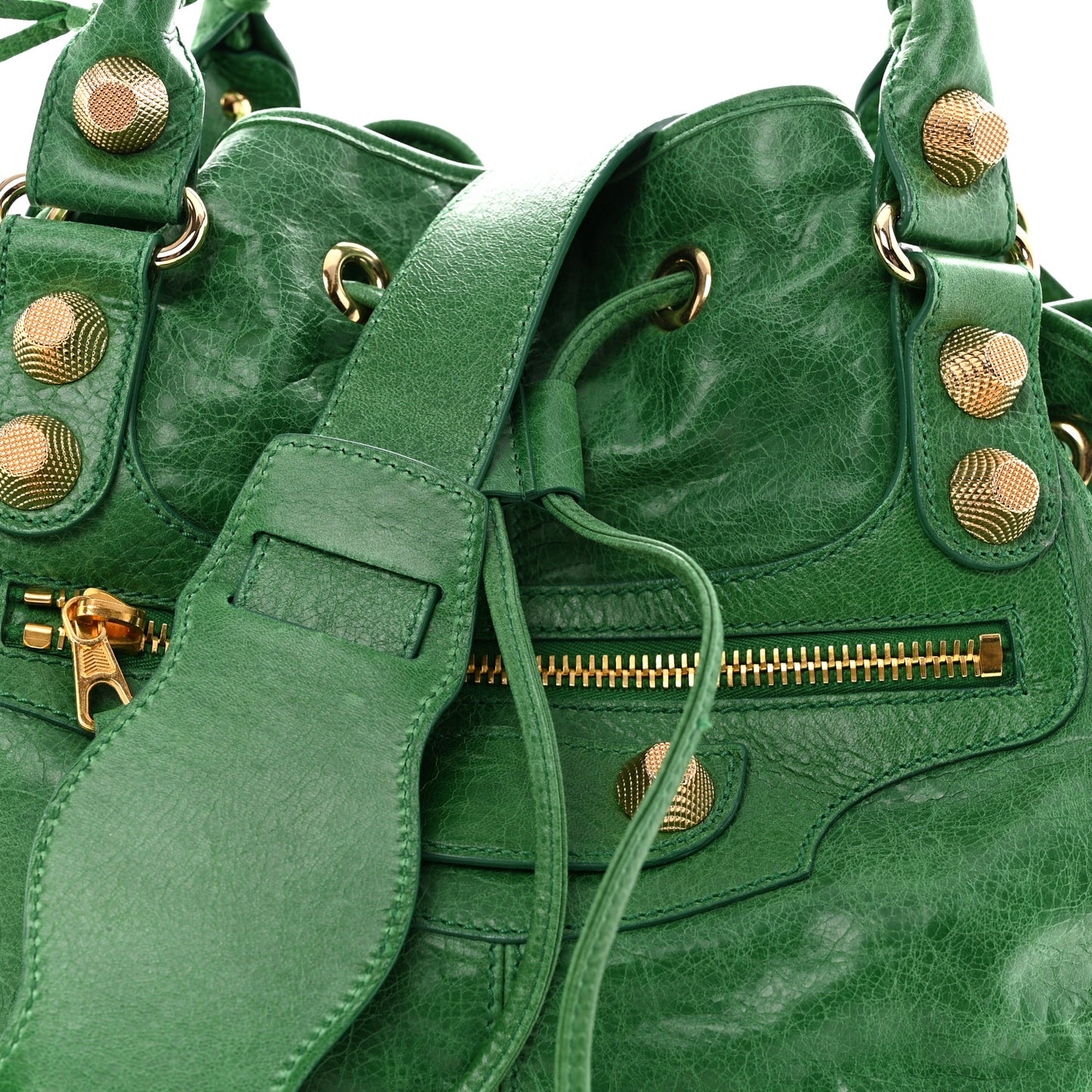 Agneau Giant 21 Gold Hardware Pompon Vert Fluo