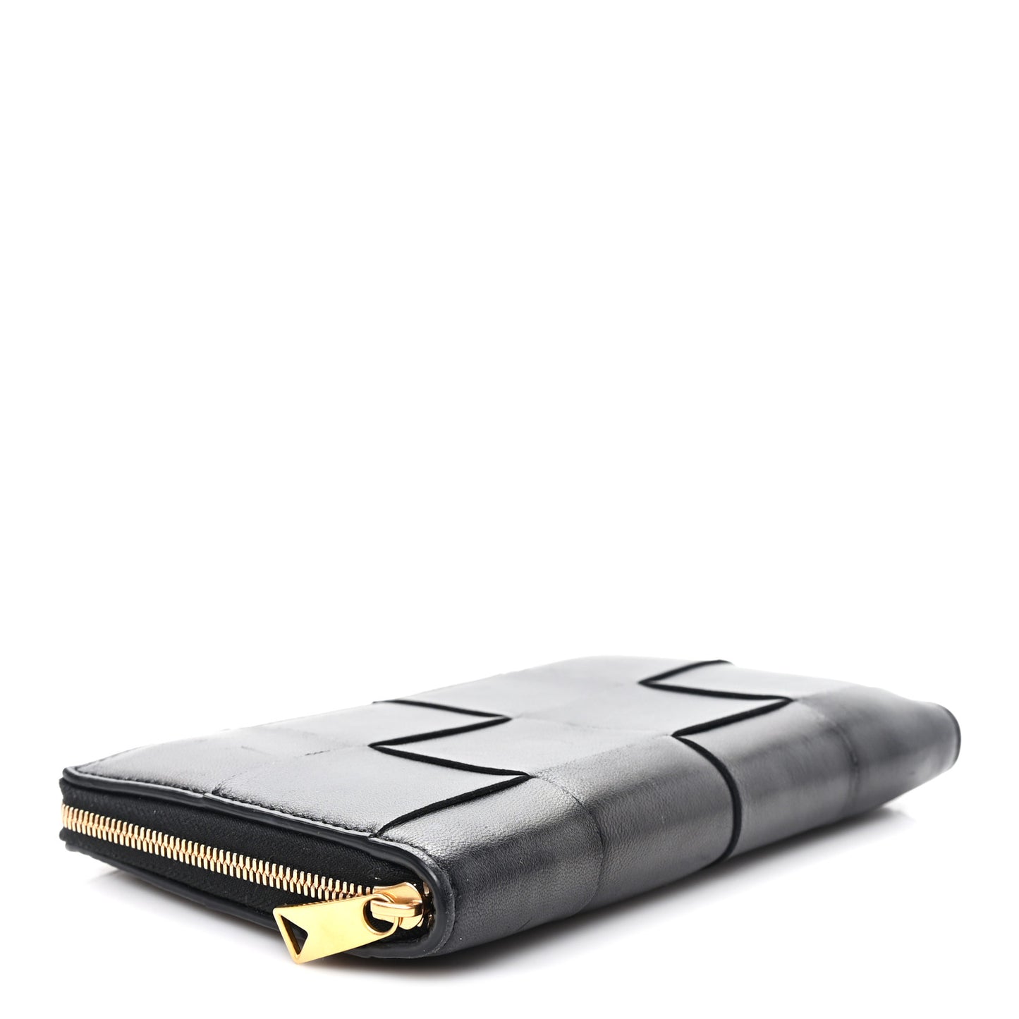 Nappa Maxi Intrecciato Zip Around Wallet Black