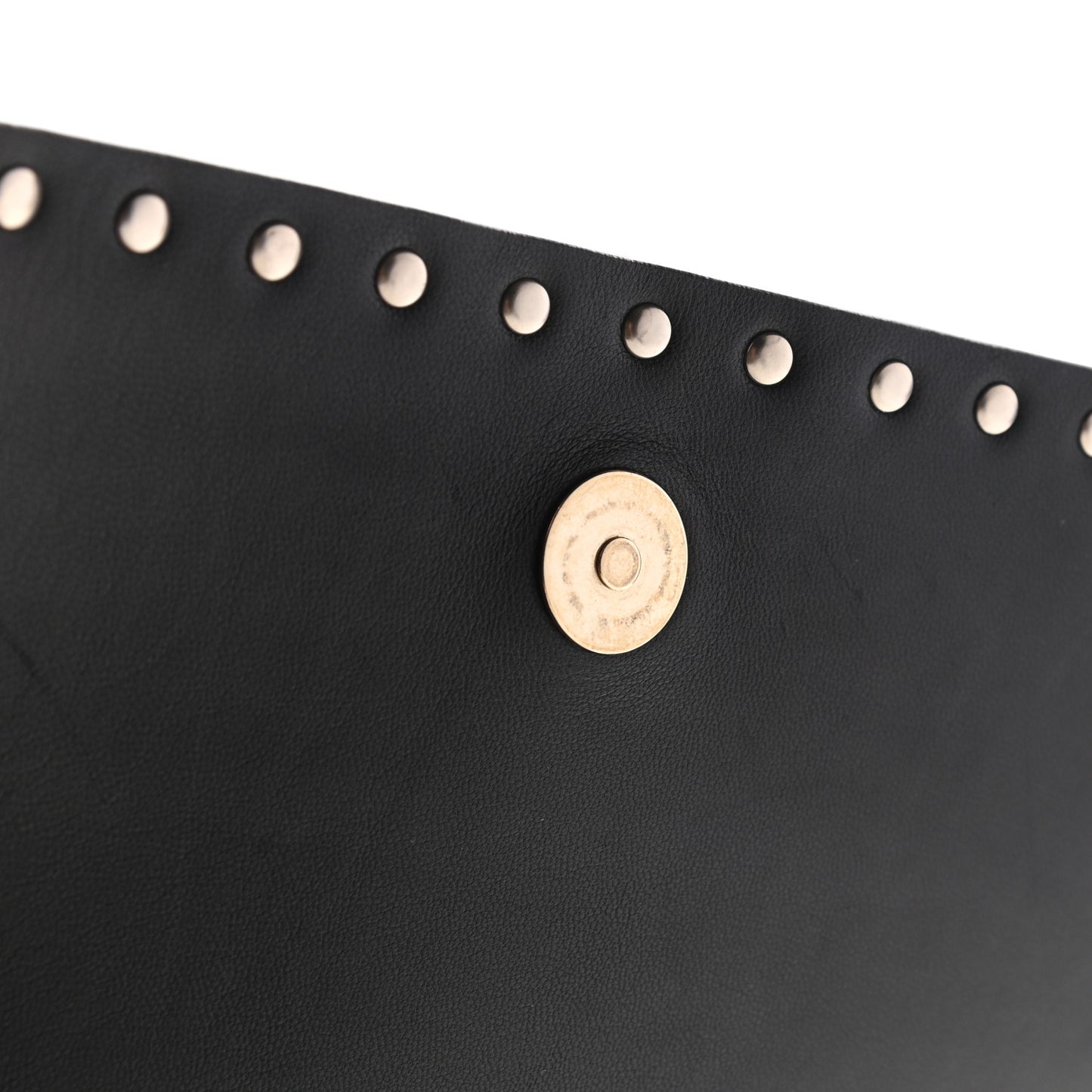 Nappa Rockstud Wristlet Clutch Black Light Ivory