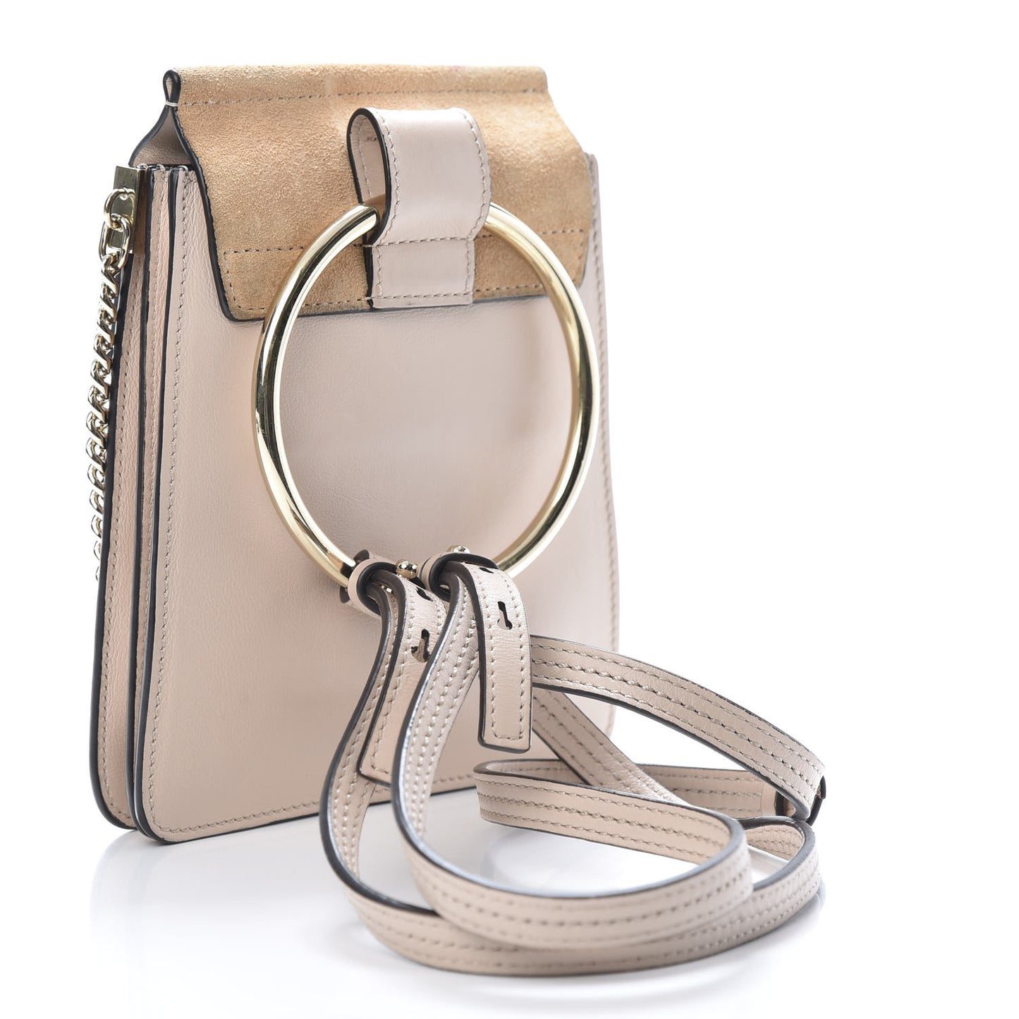 Suede Calfskin Mini Faye Bracelet Bag