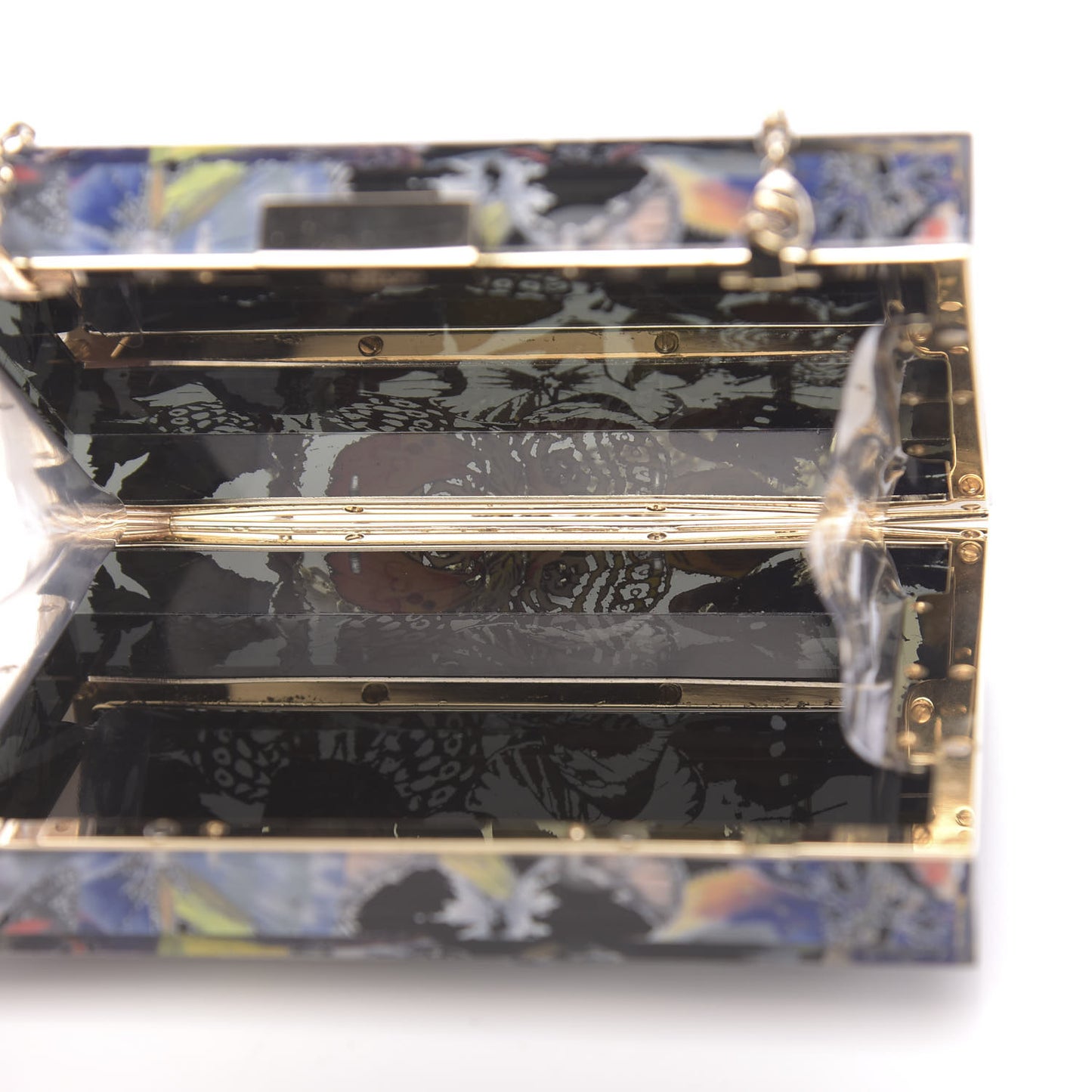Plexiglass Camubutterfly Minaudiere Bag Multicolor