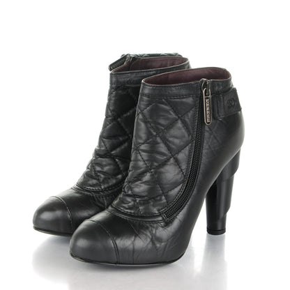 Chanel Calfskin Quilted Reissue Booties 36.5 Black 3 of 8