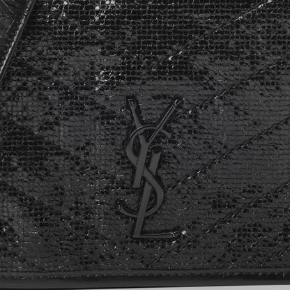 Saint Laurent Metallic Cracked Calfskin Monogram Niki Chain Wallet Black 8 of 11