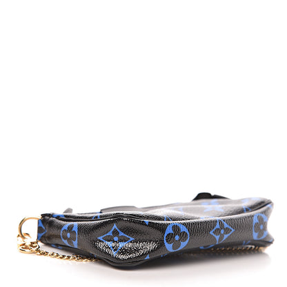 Louis Vuitton Colored Monogram Mini Pochette Accessories Blue Black 4 of 10