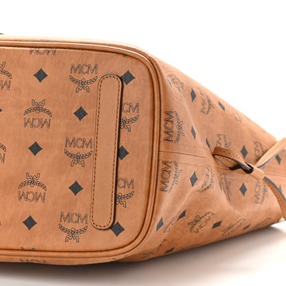 MCM Visetos Medium Liz Reversible Shopper Tote Cognac 6 of 14