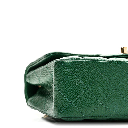 Chanel Metallic Caviar Quilted Mini Rectangular Flap Green 9 of 11