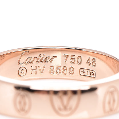 Cartier 18K Pink Gold 4mm Happy Birthday Band Ring 48 4.5 4 of 5