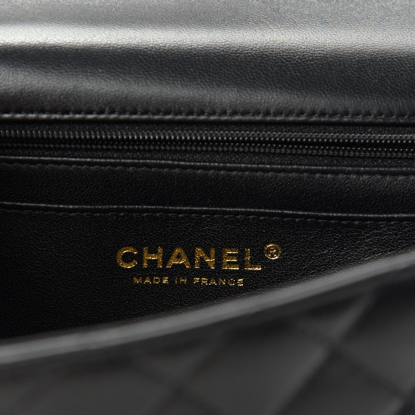 Lambskin Quilted Mini Top Handle Rectangular Flap Black