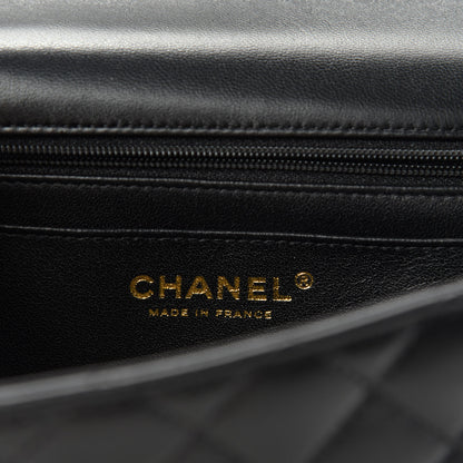 Chanel Lambskin Quilted Mini Top Handle Rectangular Flap Black 8 of 10