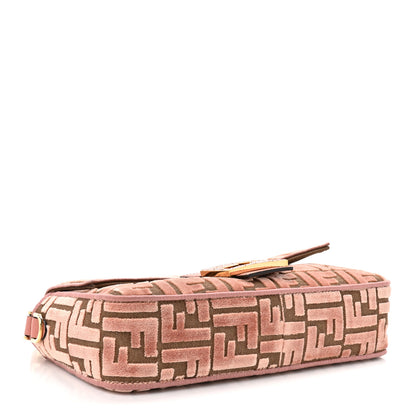 Fendi Velvet Jacquard Crystal FF Baguette Macaron 4 of 11