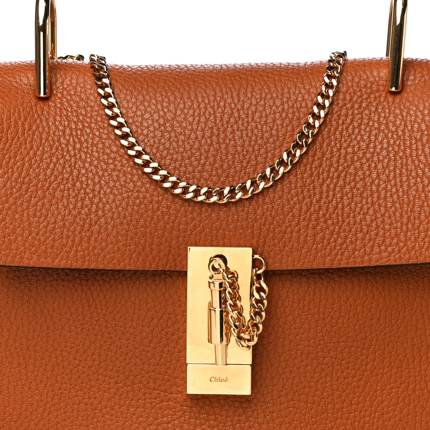 Grained Lambskin Mini Drew Shoulder Bag Caramel