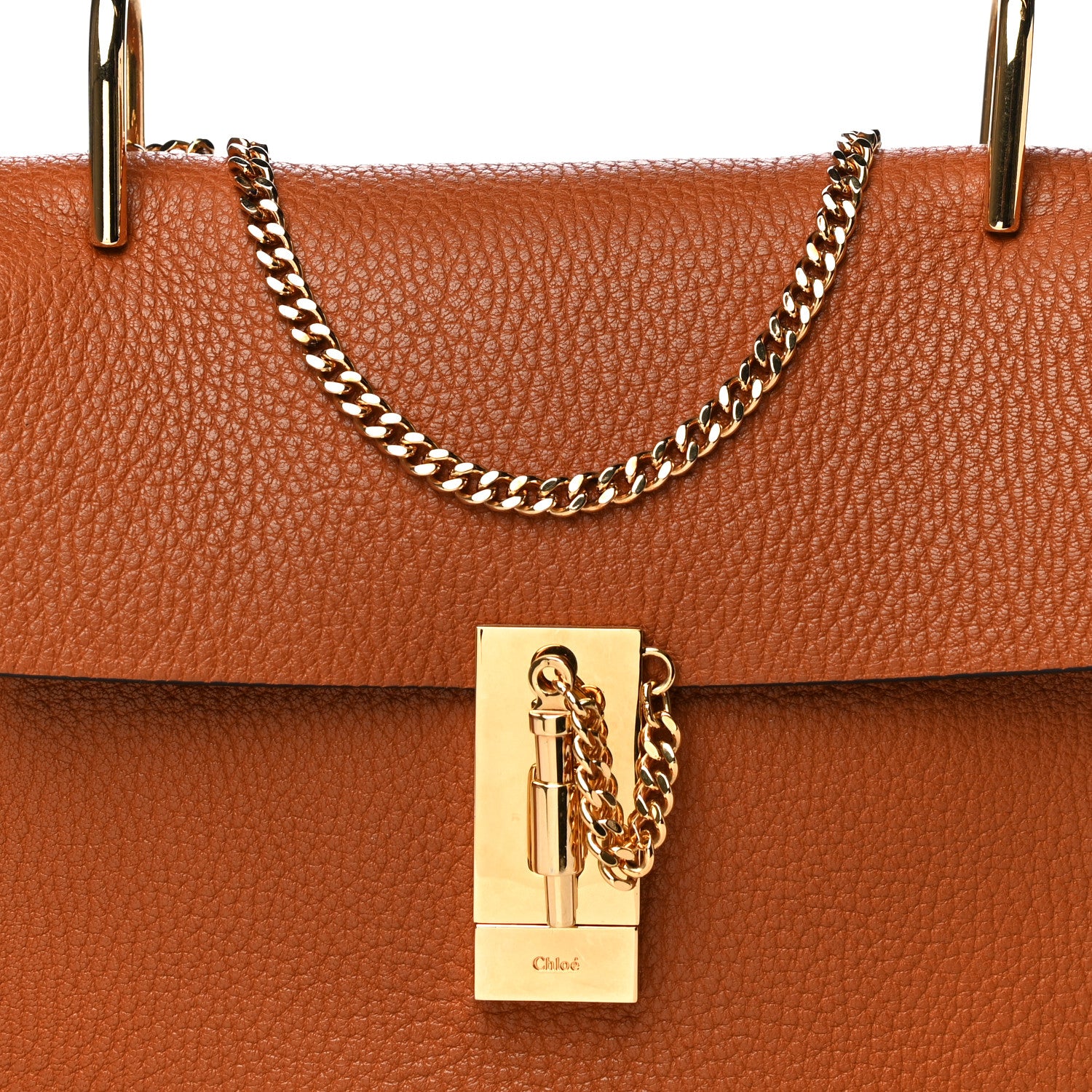 Chloe Grained Lambskin Mini Drew Shoulder Bag Caramel 7 of 10