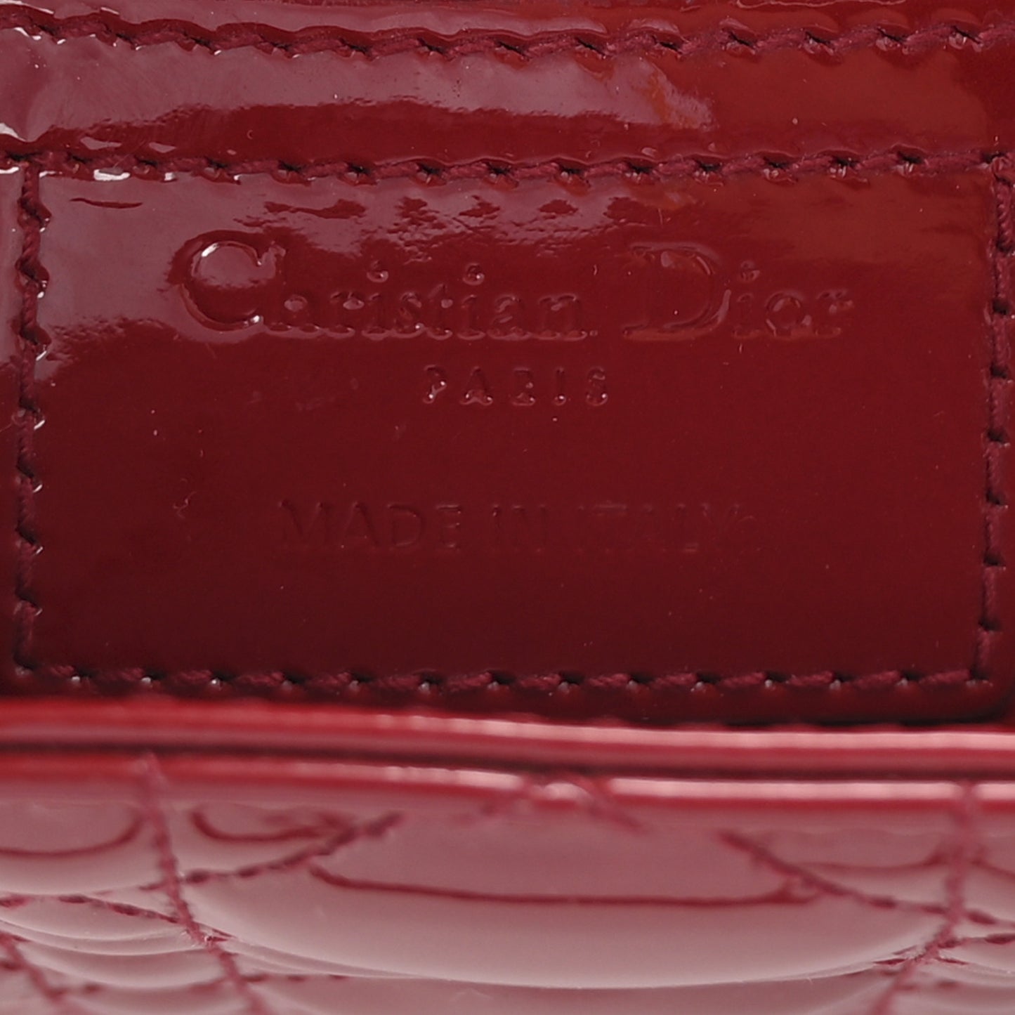 Patent Cannage Medium Lady Dior Burgundy Red