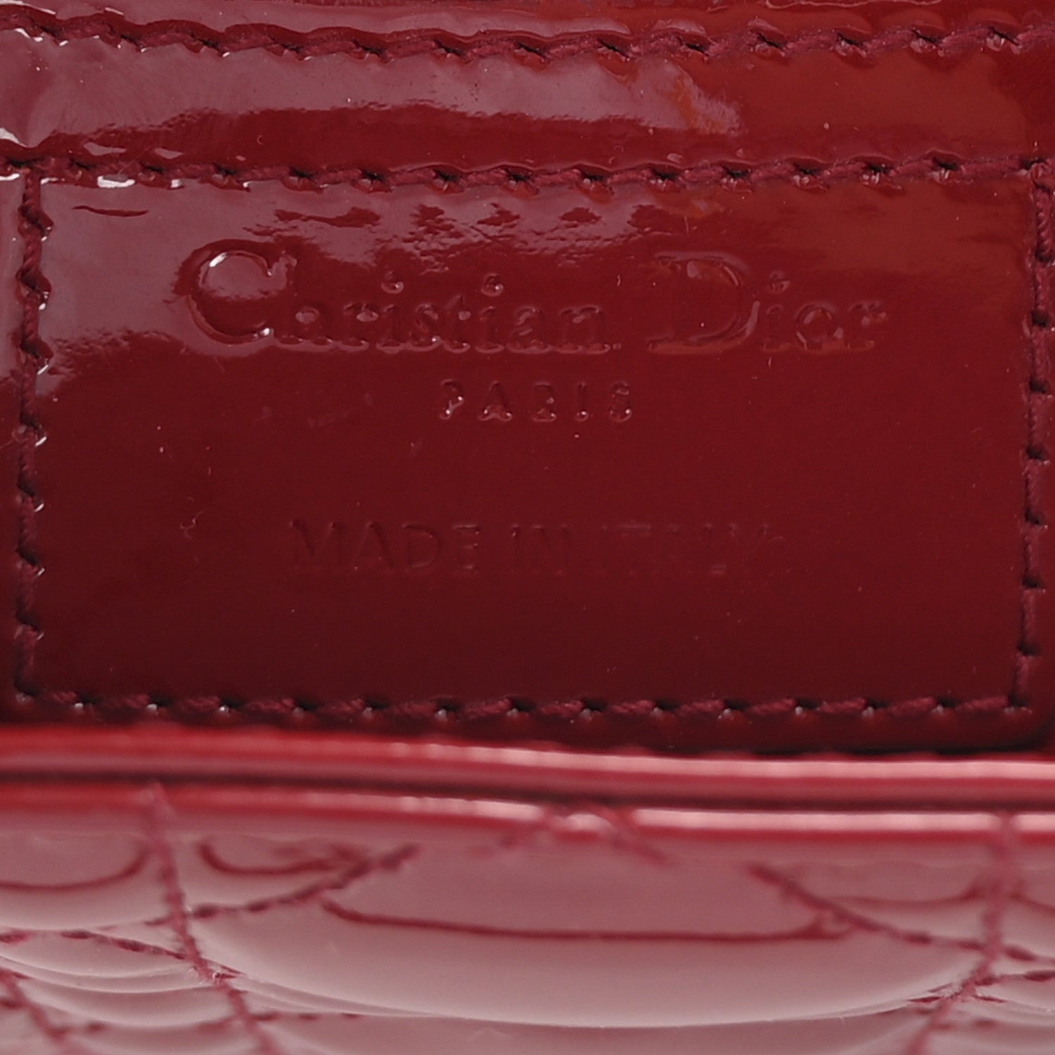 Christian Dior Patent Cannage Medium Lady Dior Burgundy Red 6 of 9