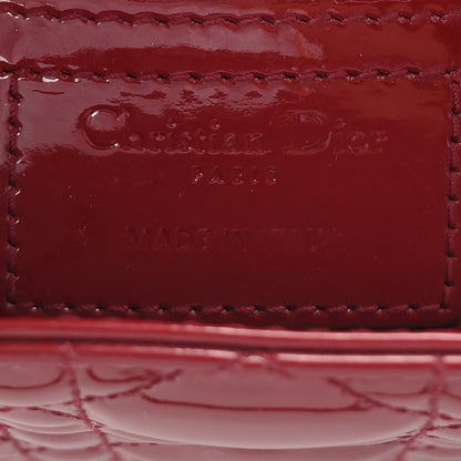 Christian Dior Patent Cannage Medium Lady Dior Burgundy Red 6 of 9