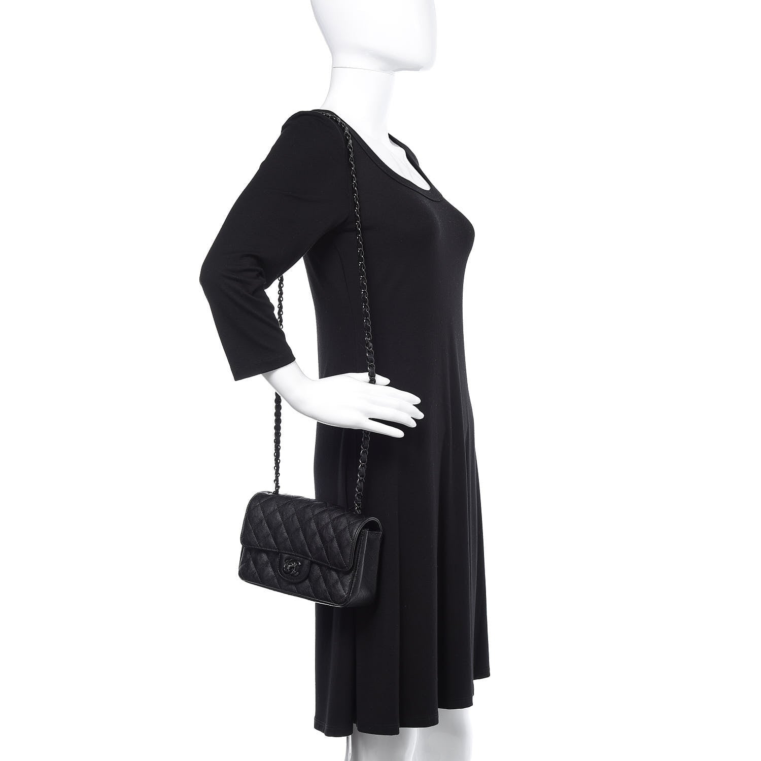 Chanel Crumpled Calfskin Quilted Mini Rectangular Flap So Black 2 of 11