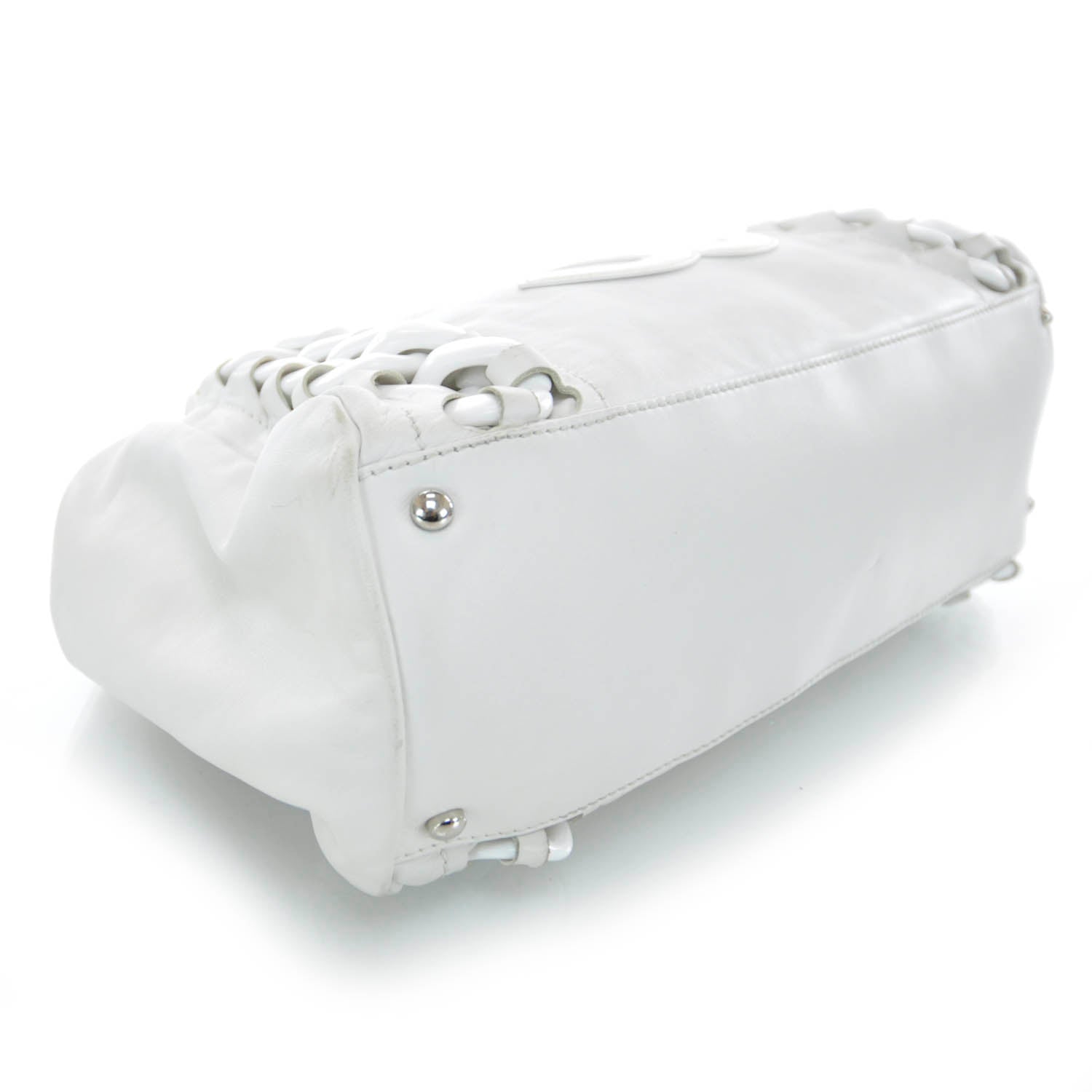Chanel Leather Modern Chain Tote White 4 of 8