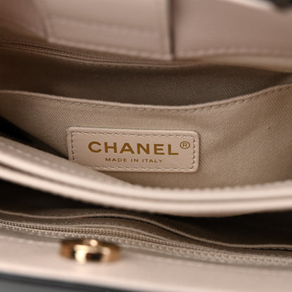 Chanel Grained Calfskin Mini Bi-Color Neo Executive Shopper Tote Black Beige 7 of 12