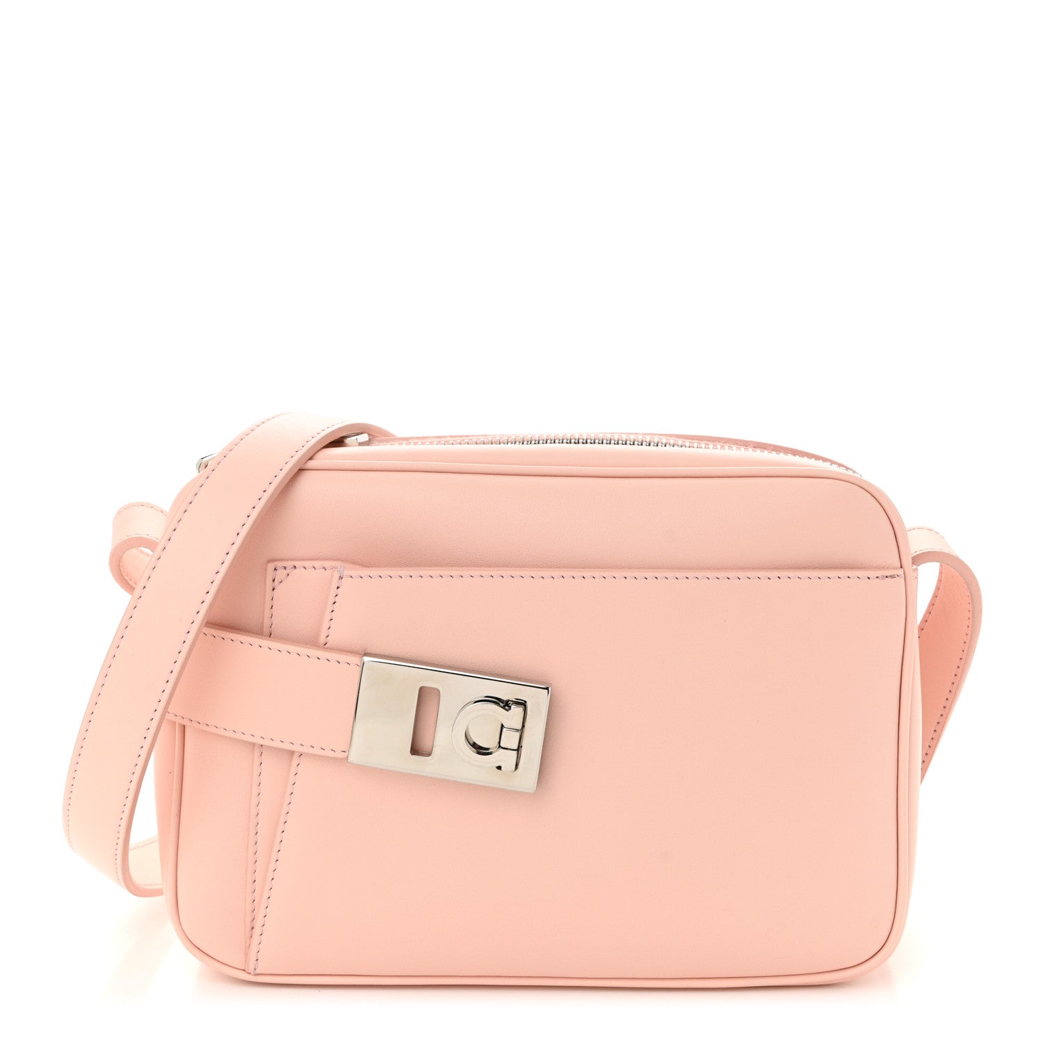 Salvatore Ferragamo Calfskin Gancio Small Archive Camera Case Nylund Pink 1 of 10