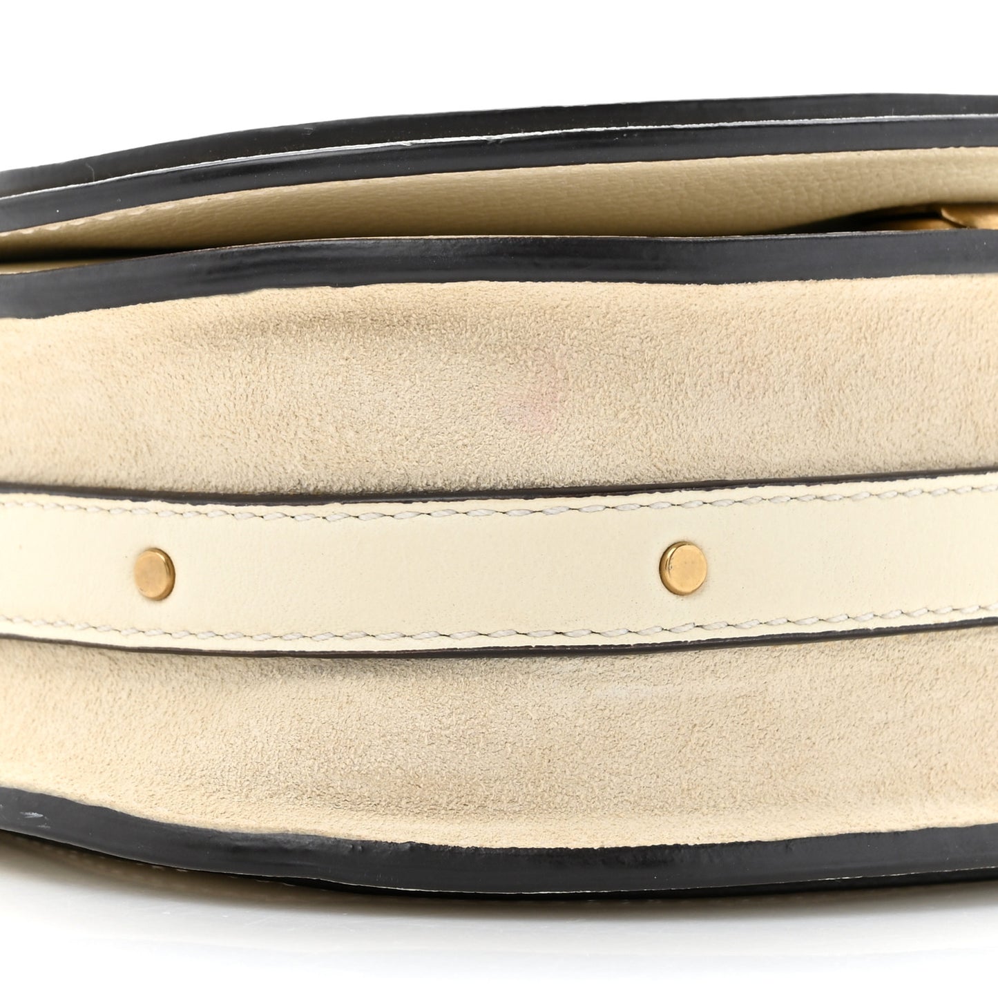 Calfskin Suede Small Nile Bracelet Bag Off White