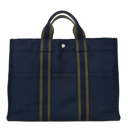 Hermes Canvas Fourre Tout MM Navy Brown 1 of 9