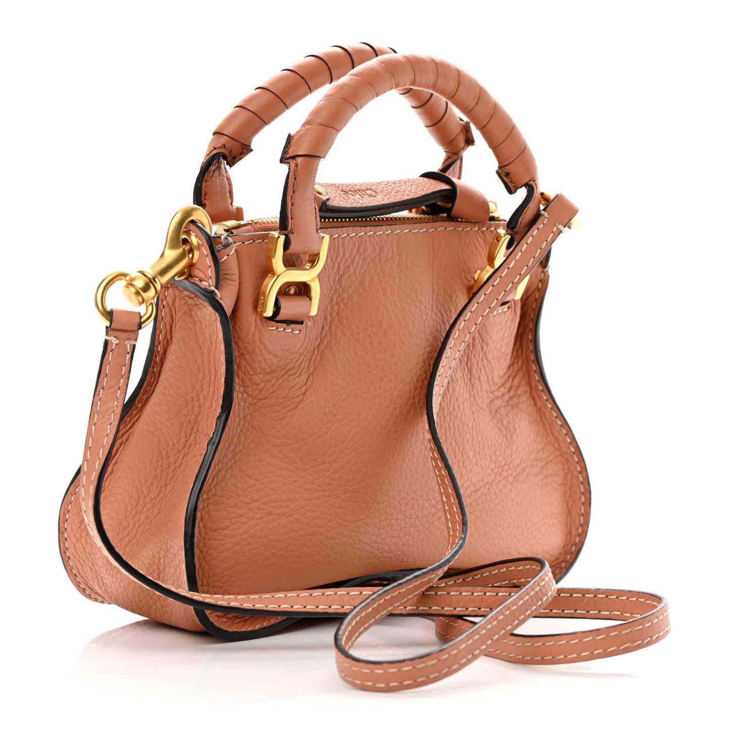 Calfskin Mini Marcie Satchel Muted Brown