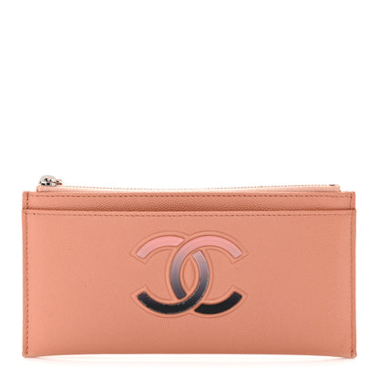 Chanel Caviar CC Zip Pouch Light Pink Black 1 of 8