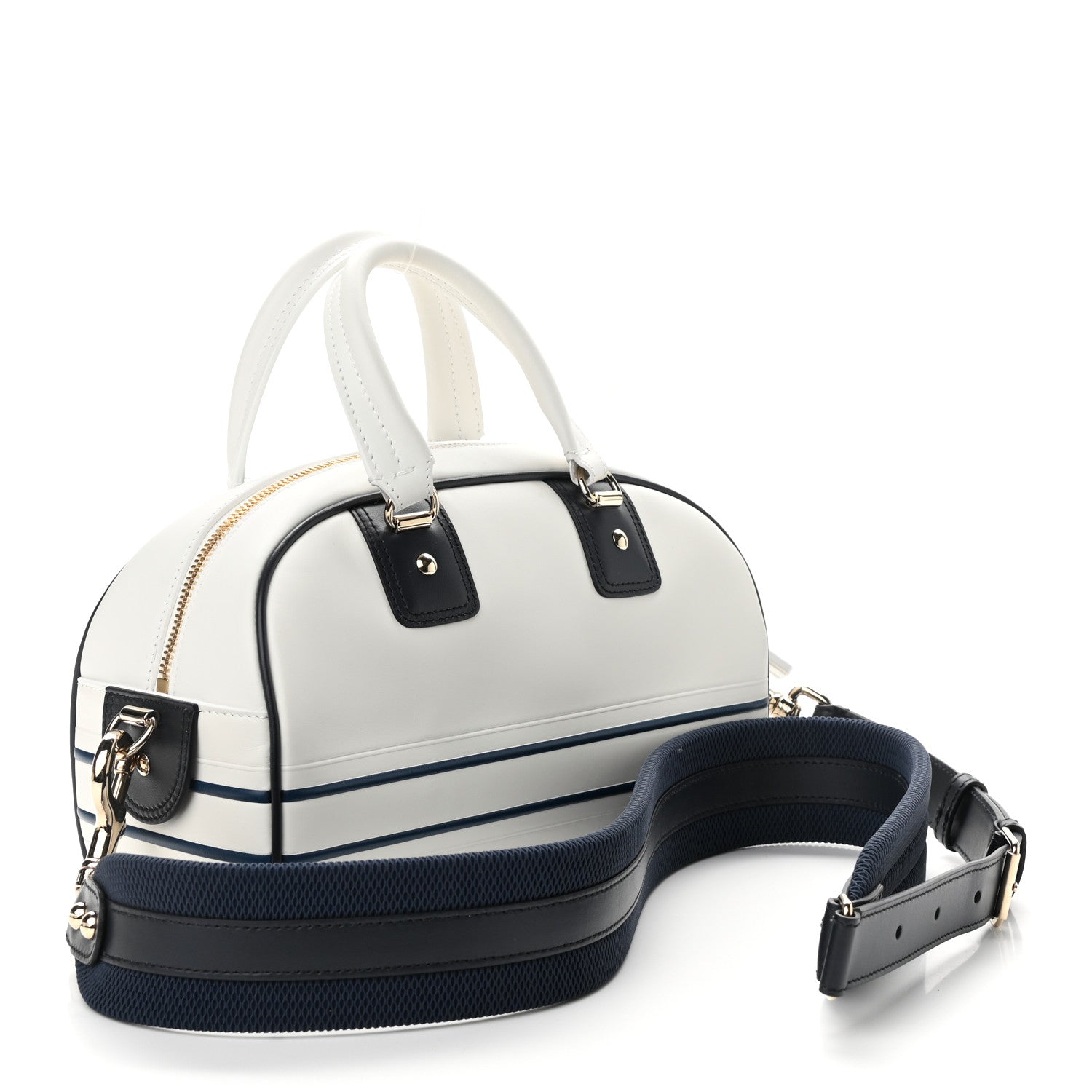 Christian Dior Calfskin Small Dior Vibe Zip Bowling Bag White 3 of 11