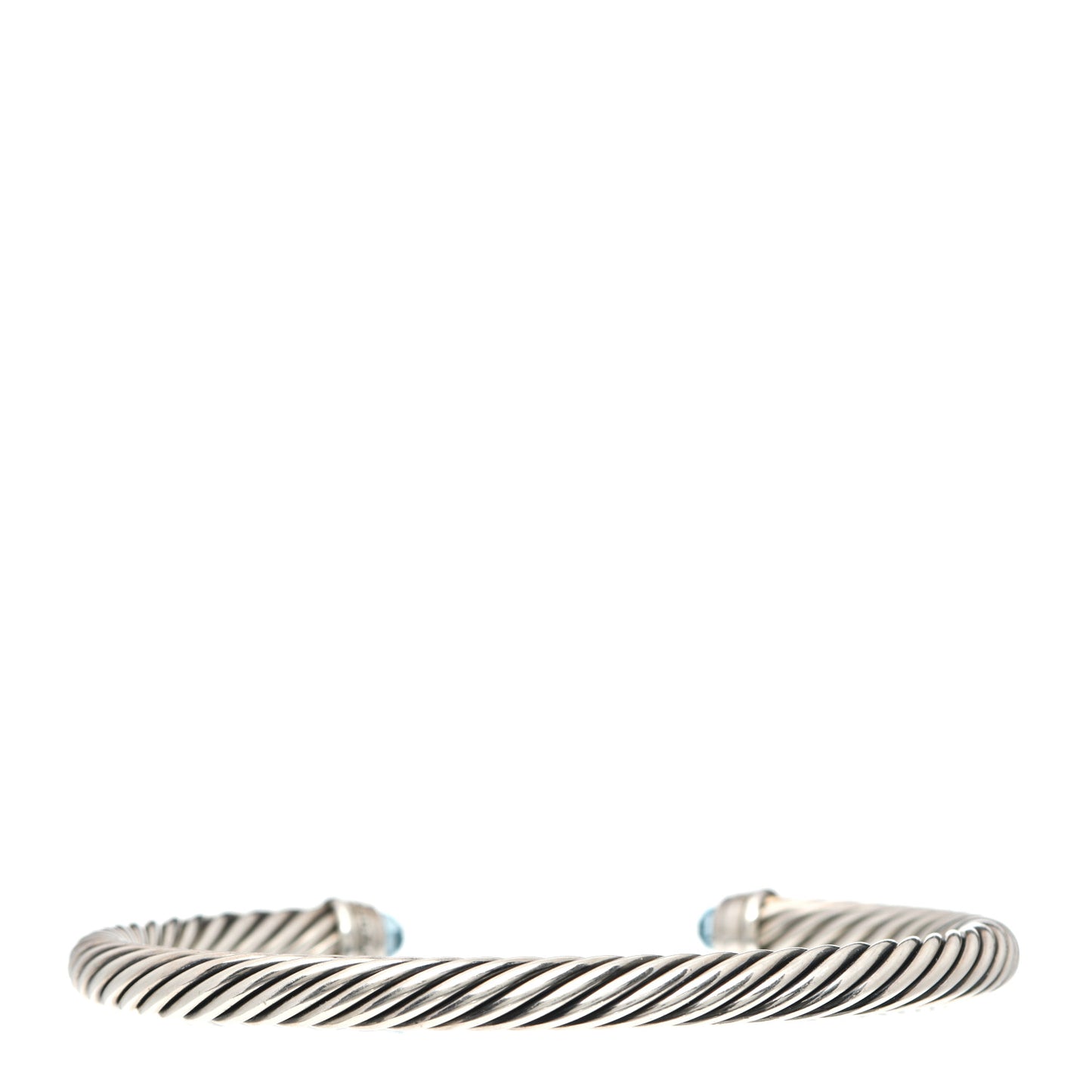 Sterling Silver Diamond Blue Topaz 5mm Cable Classics Bracelet