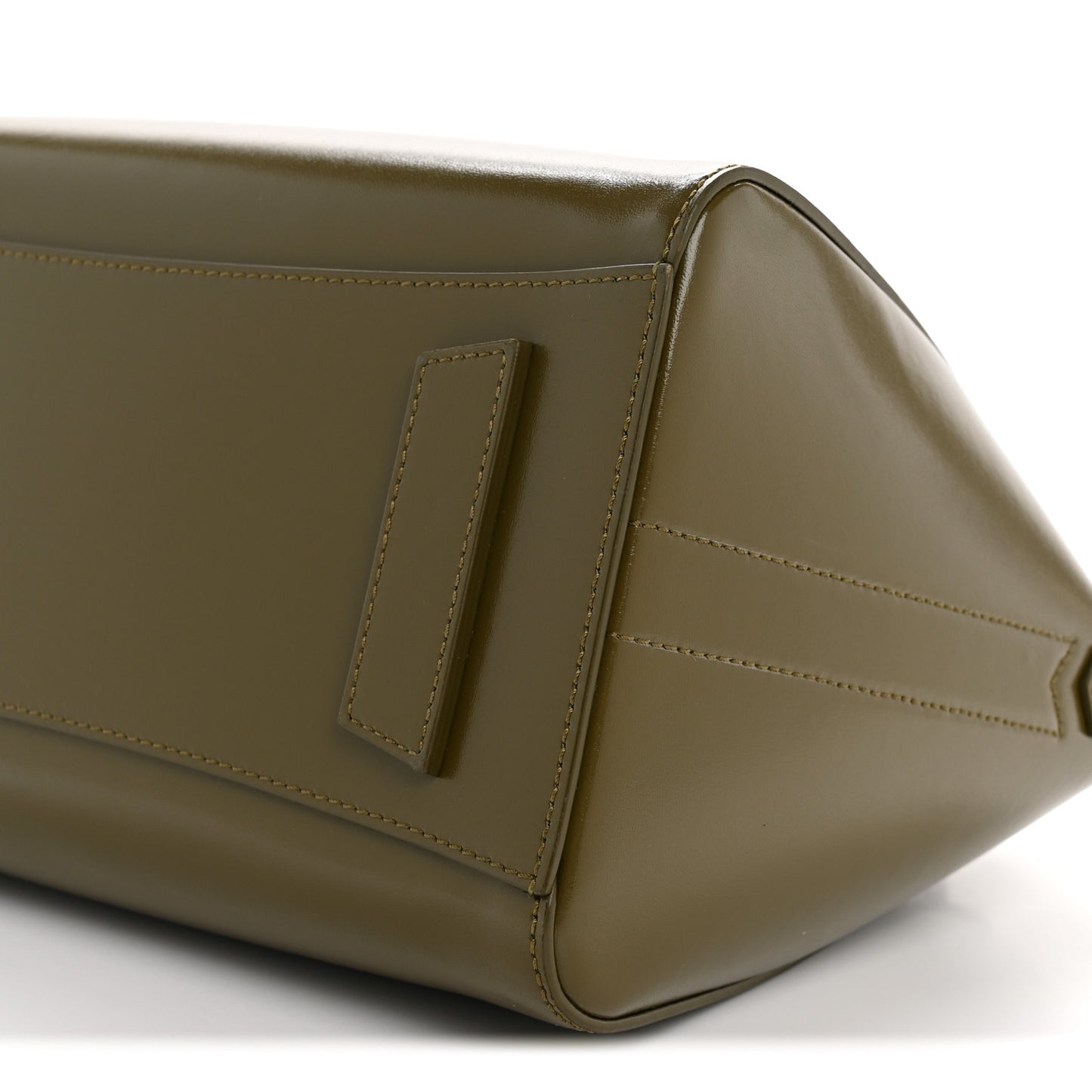 Shiny Lord Calfskin Small Antigona Dark Khaki