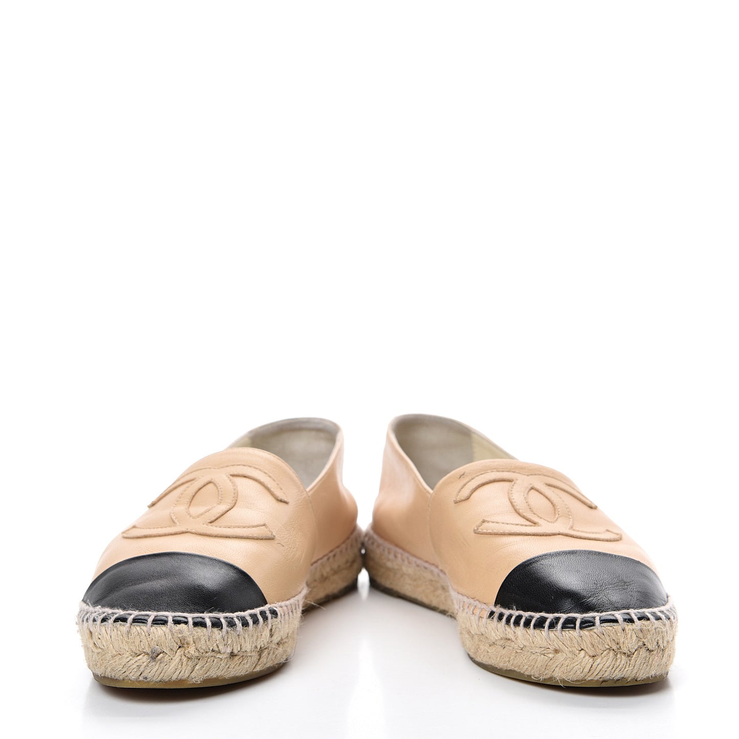 Lambskin CC Espadrilles 38 Beige Black