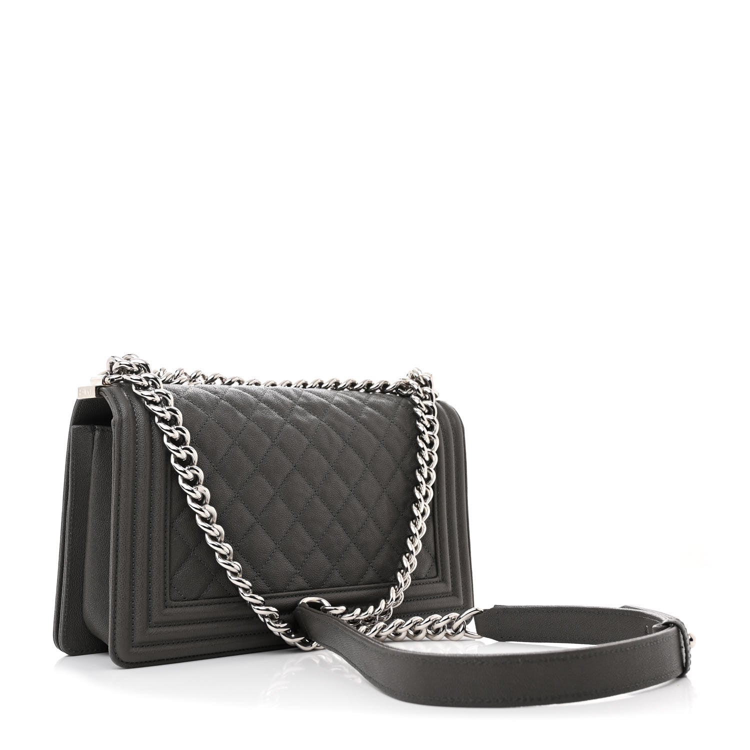 Chanel Caviar Quilted Medium Boy Flap Grey 3 of 10