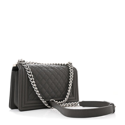 Chanel Caviar Quilted Medium Boy Flap Grey 3 of 10