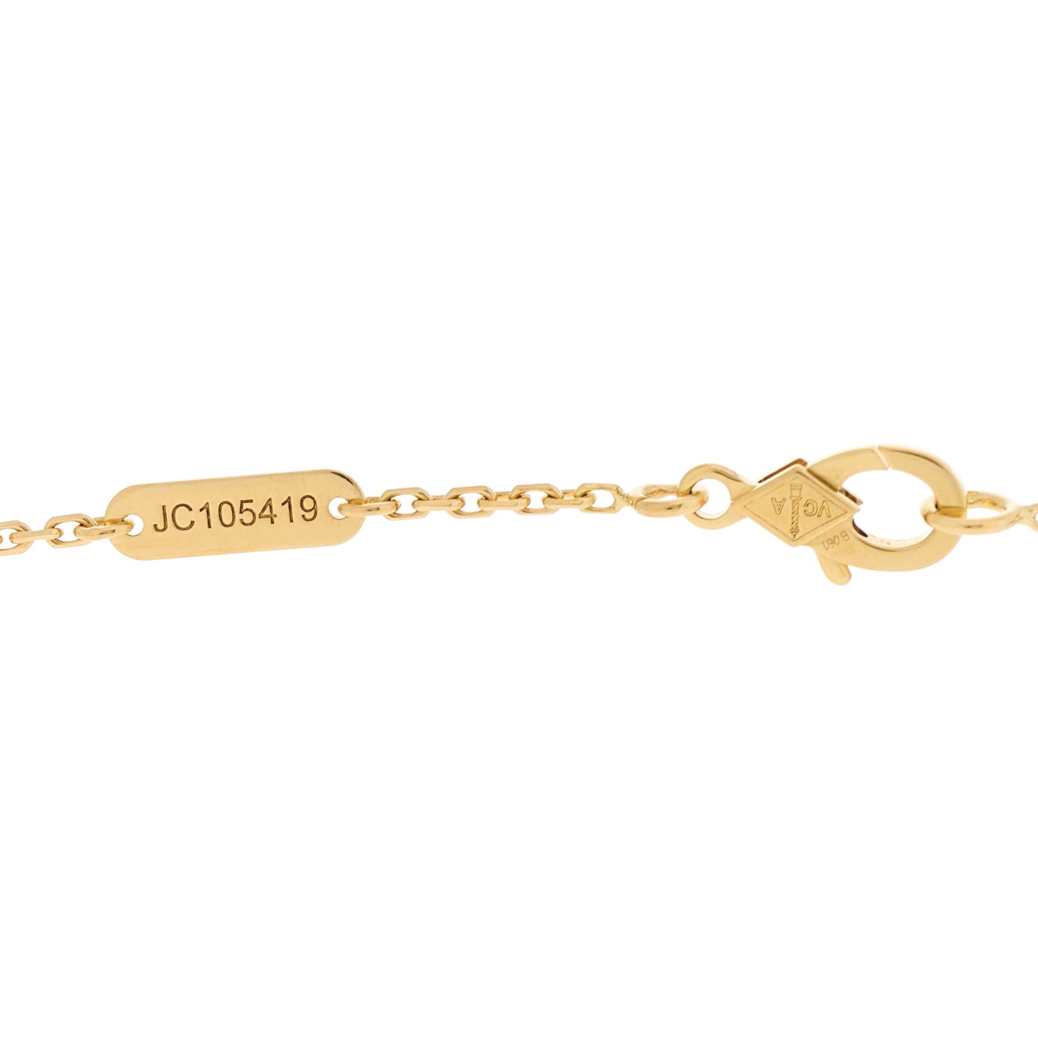 Van Cleef & Arpels 18K Yellow Gold Mother of Pearl Vintage Alhambra Pendant Necklace 4 of 6