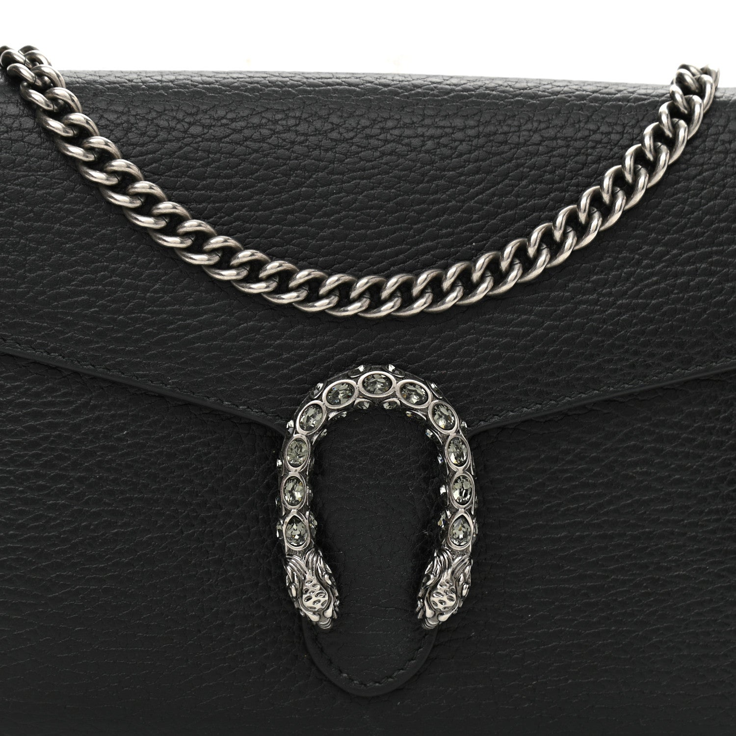 Gucci Calfskin Mini Dionysus Chain Wallet Black 7 of 11