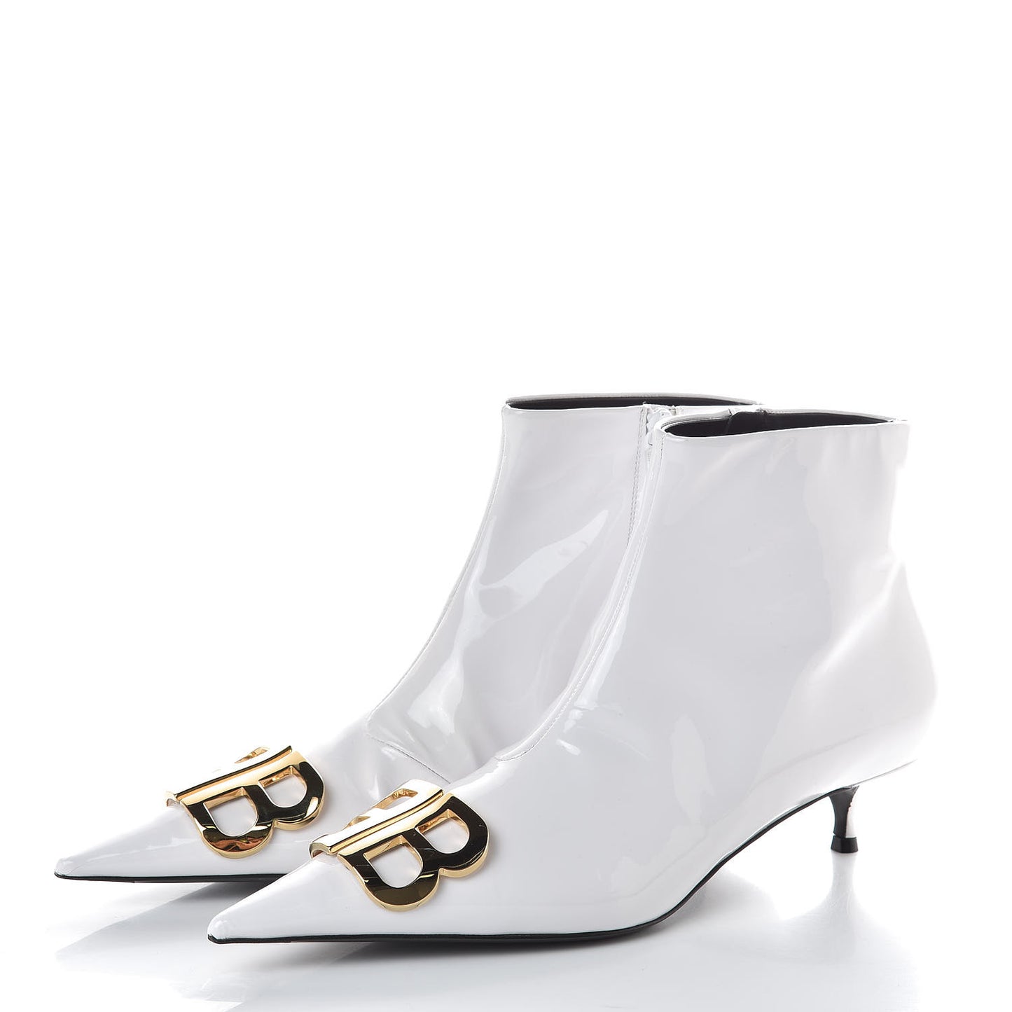 Patent BB Pointy Toe Ankle Booties 40 Optical White