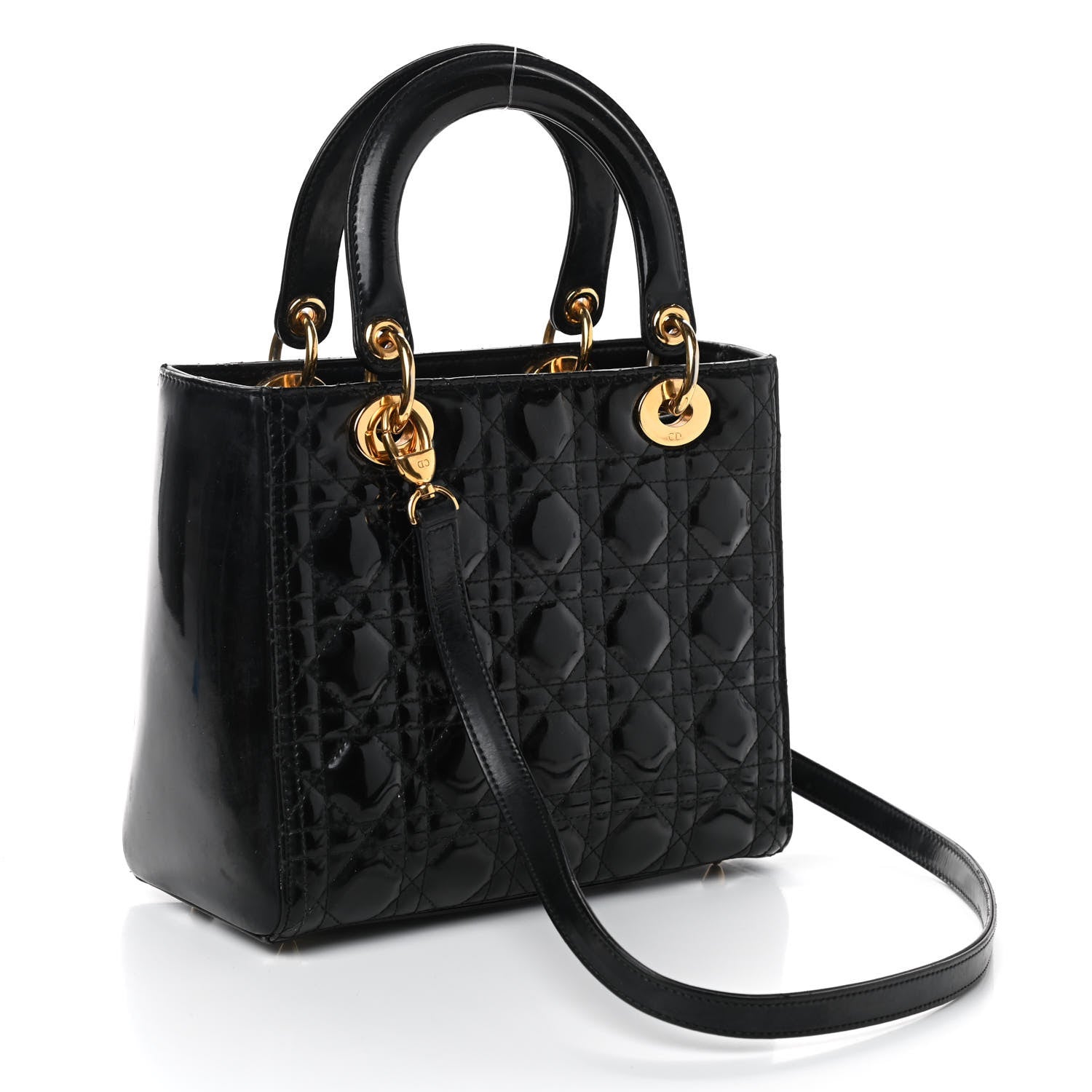 Christian Dior Patent Cannage Medium Lady Dior Black 3 of 9