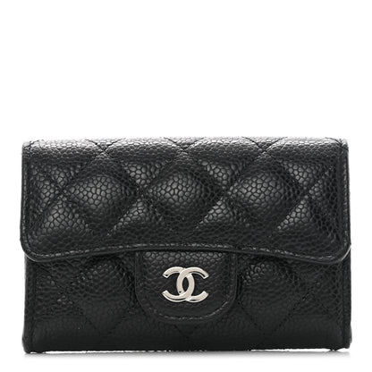Chanel Caviar Quilted Flap Card Holder Wallet Black 1 of 8