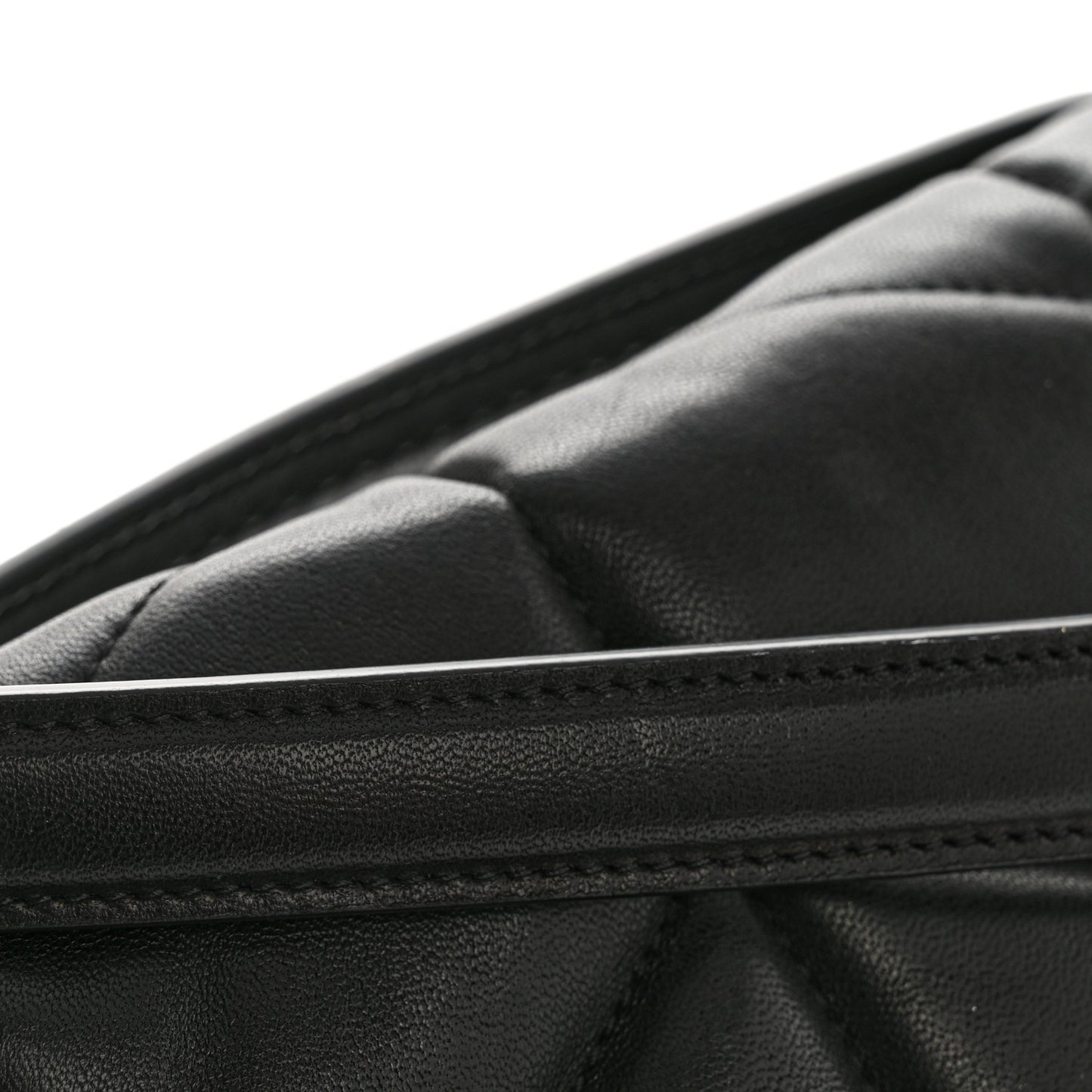 Lambskin Quilted Monogram Monochrome Small Loulou Puffer Chain Satchel Black