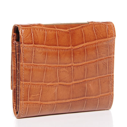 Burberry Alligator Compact Wallet Cognac 3 of 8