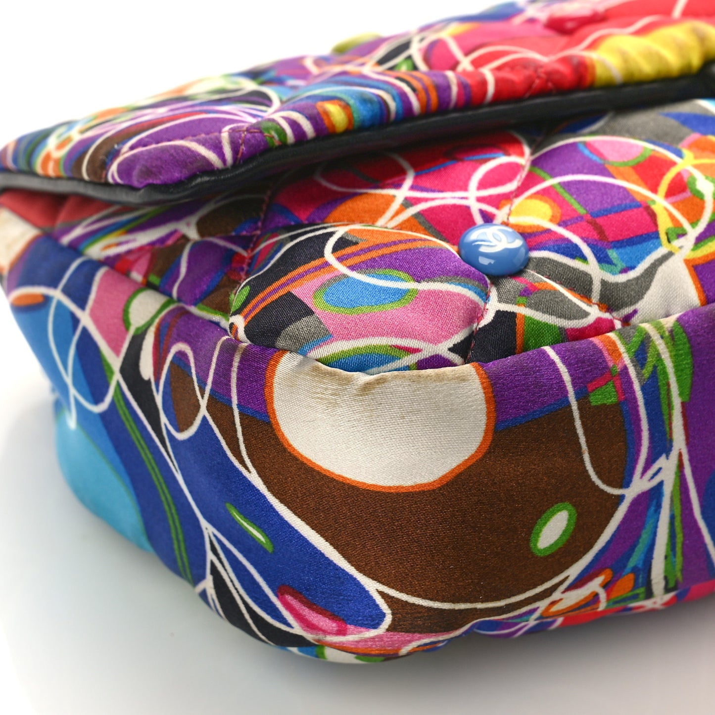 Satin Quilted Medium Kaleidoscope Flap Red Multicolor