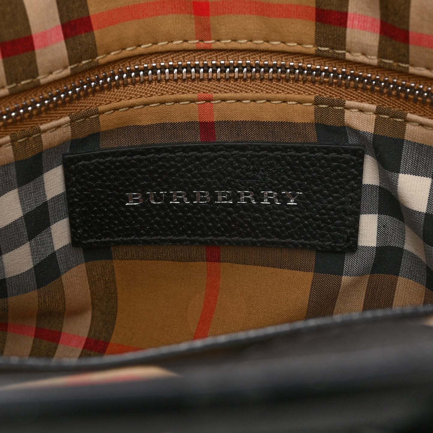 Derby Calfskin House Check Small Banner Tote Black