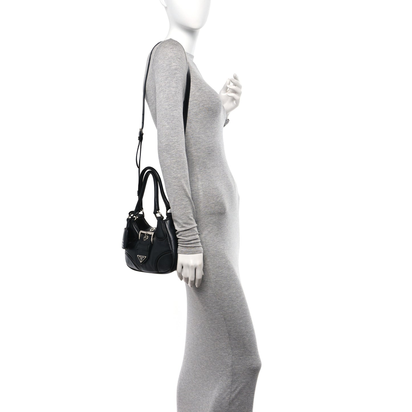 Nappa Soft Padded Re-Edition 2002 Moon Bag Black