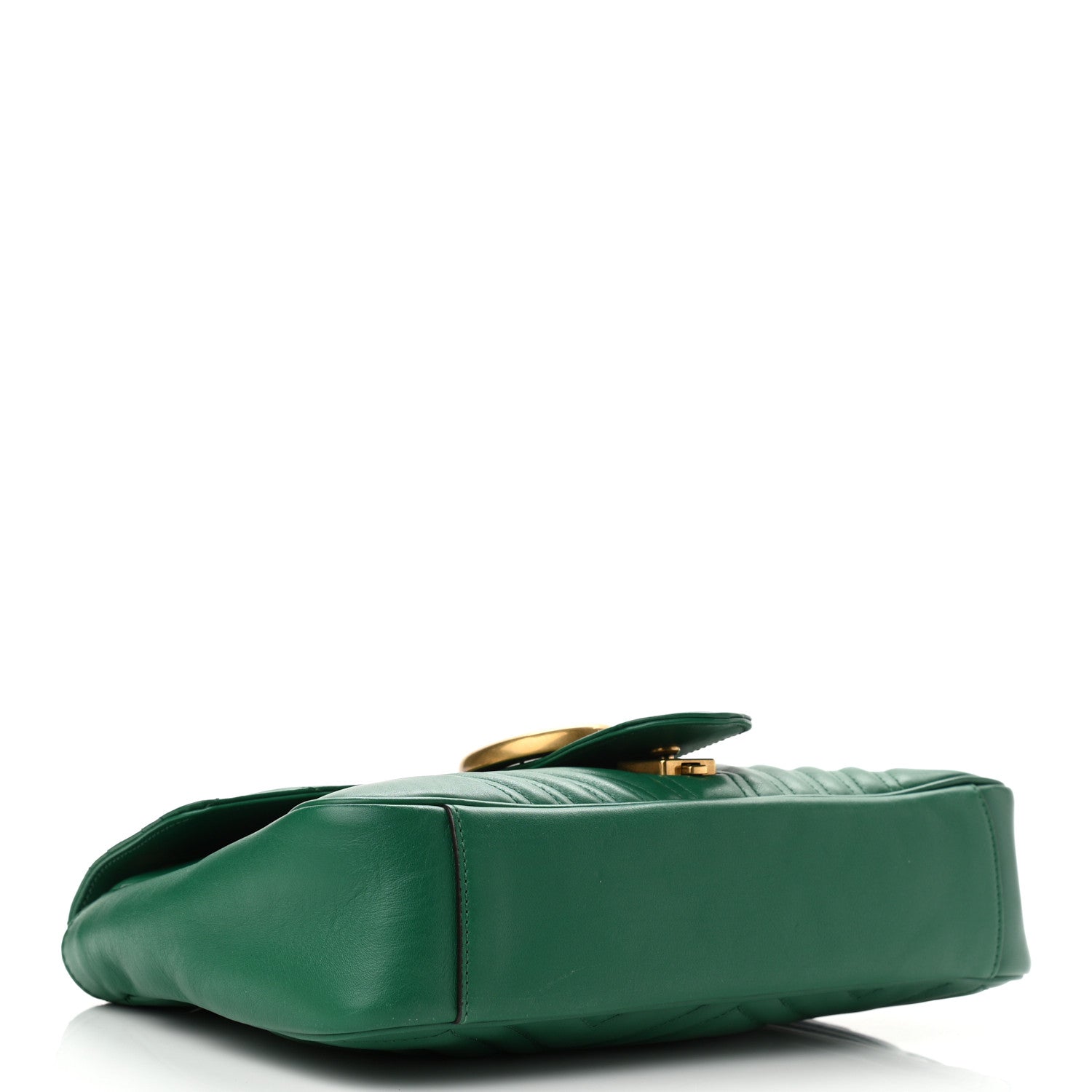 Gucci Calfskin Matelasse Medium GG Marmont Shoulder Bag Emerald Green 4 of 11