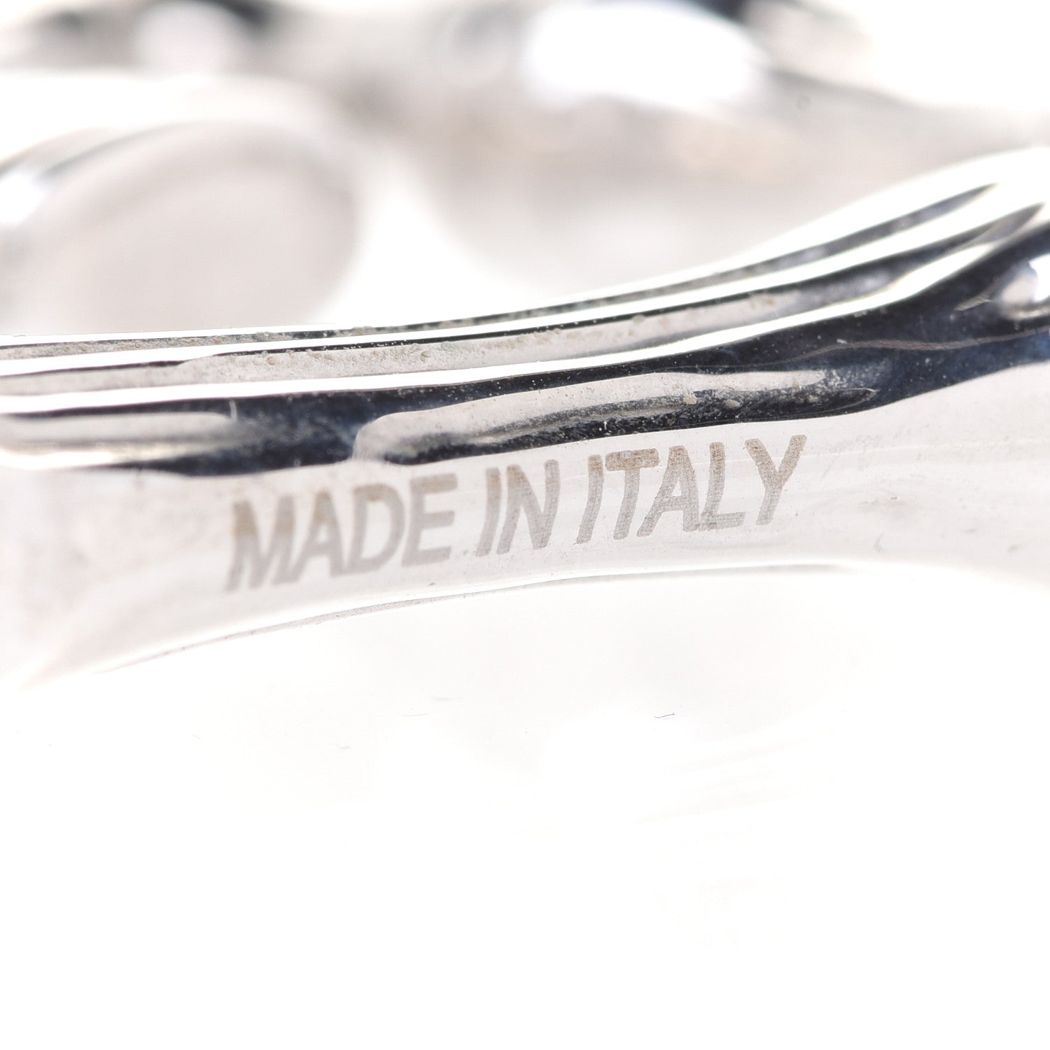 Fendi Metal FF Bamboo Hoop Earrings Silver 6 of 8