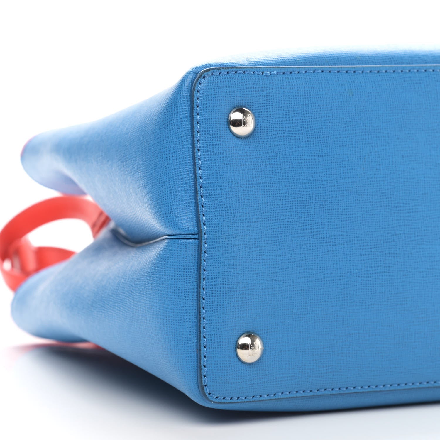 Fendi Vitello Elite Monster Petite 2Jours Tote Blue Royal Papavero Multicolor 7 of 14