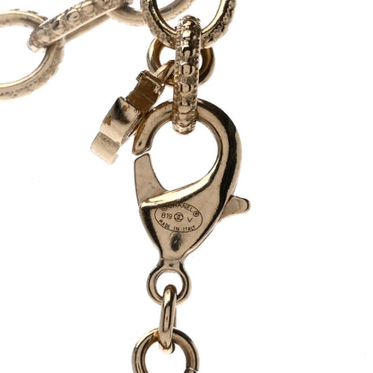 Chanel Strass Crystal Pearl Beaded CC Short Necklace Gold 4 of 6