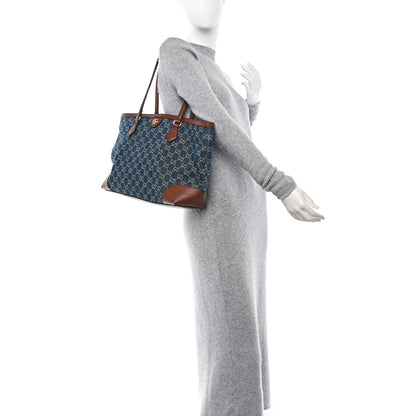 Gucci New Denim GG Monogram Medium Ophidia Shopping Tote Blue Tea Cuir 2 of 13