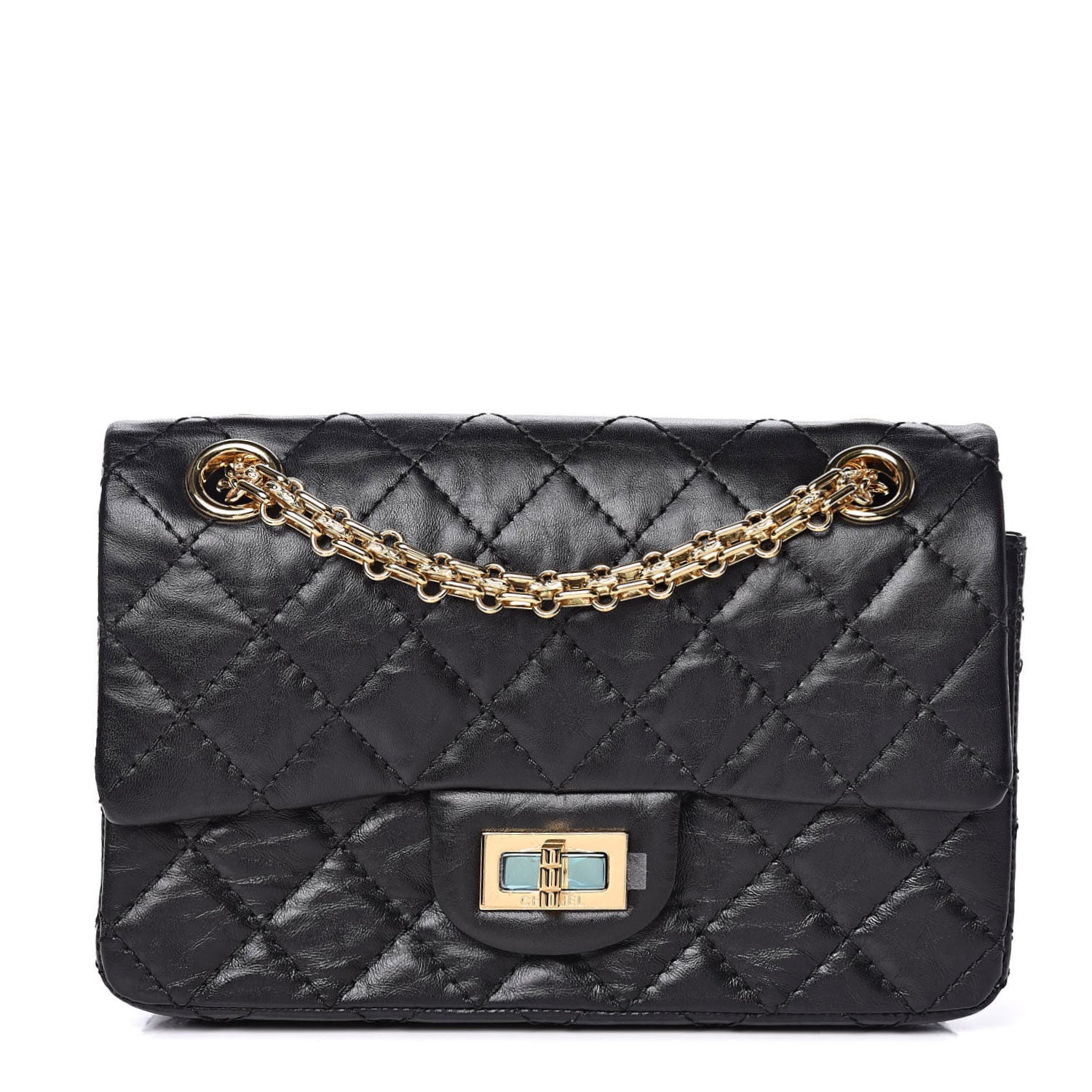 Chanel Aged Calfskin Quilted 2.55 Reissue Mini Flap Black 1 of 10