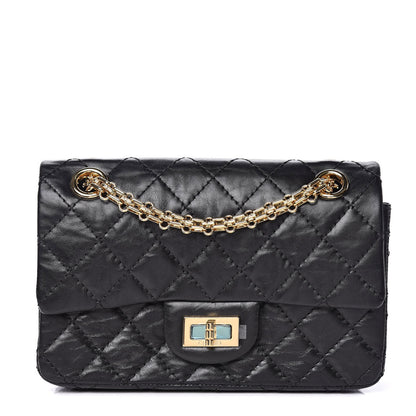 Chanel Aged Calfskin Quilted 2.55 Reissue Mini Flap Black 1 of 10